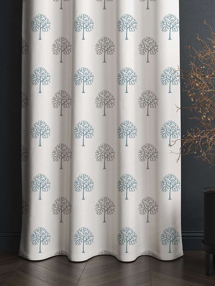 white printed curtains - 21506173 -  Standard Image - 2