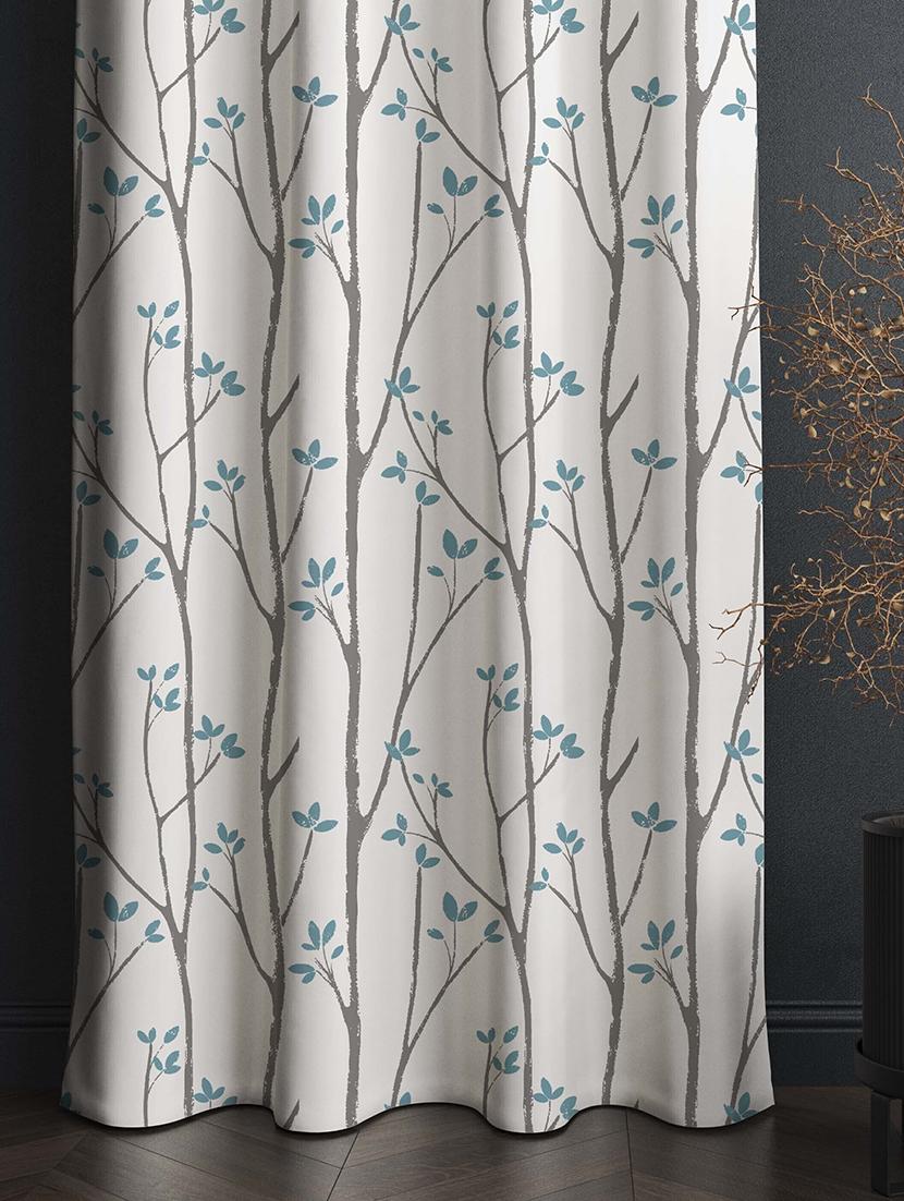 white printed curtains - 21506176 - Standard Image - 2