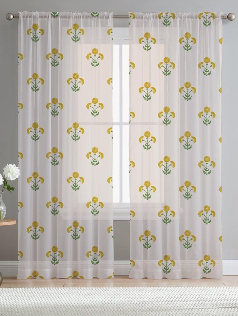 white printed curtains - 21506213 - Zoom Image - 0