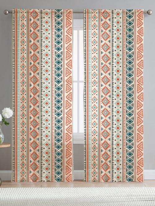 multi coloured printed curtains - 21506228 -  Standard Image - 0