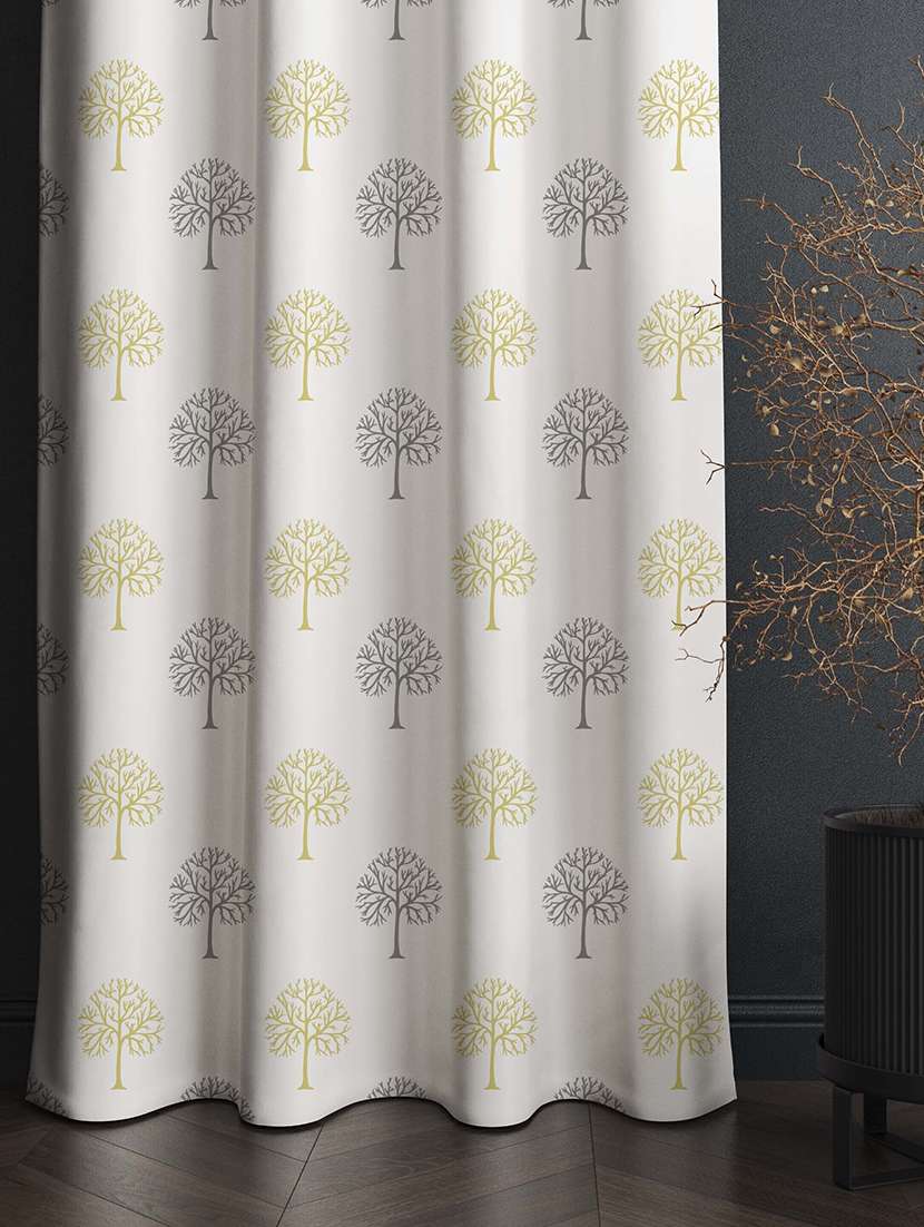 white printed curtains - 21506238 -  Standard Image - 2