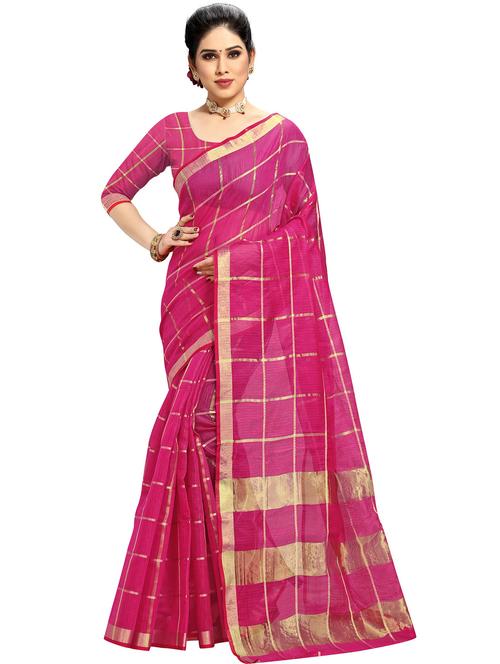 women checks kota doria saree with blouse - 21506535 - Standard Image - 0