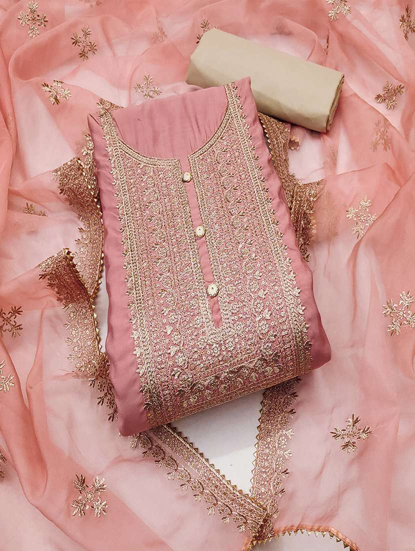 women pink salwar suit unstitched suit
