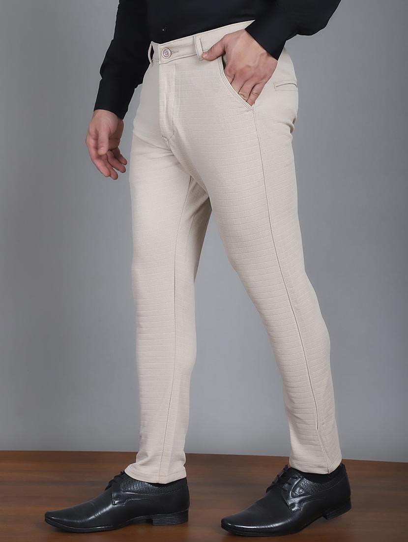 men self design flat front formal trouser - 21506919 - Standard Image - 2
