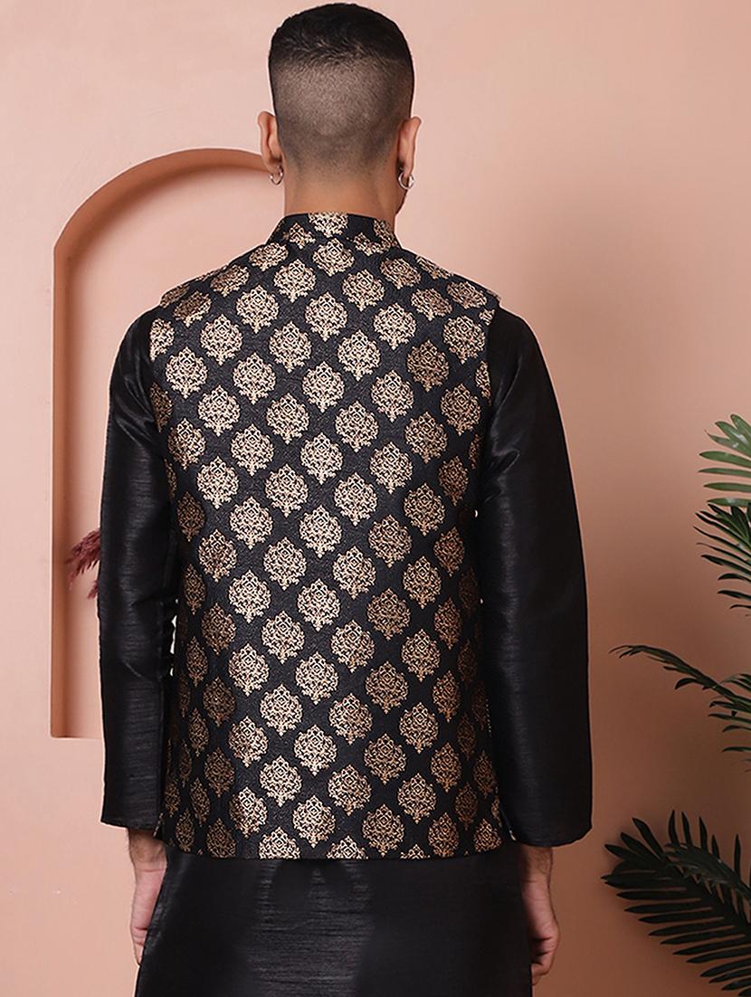 men mandarin neck printed nehru jacket - 21506959 - Standard Image - 2