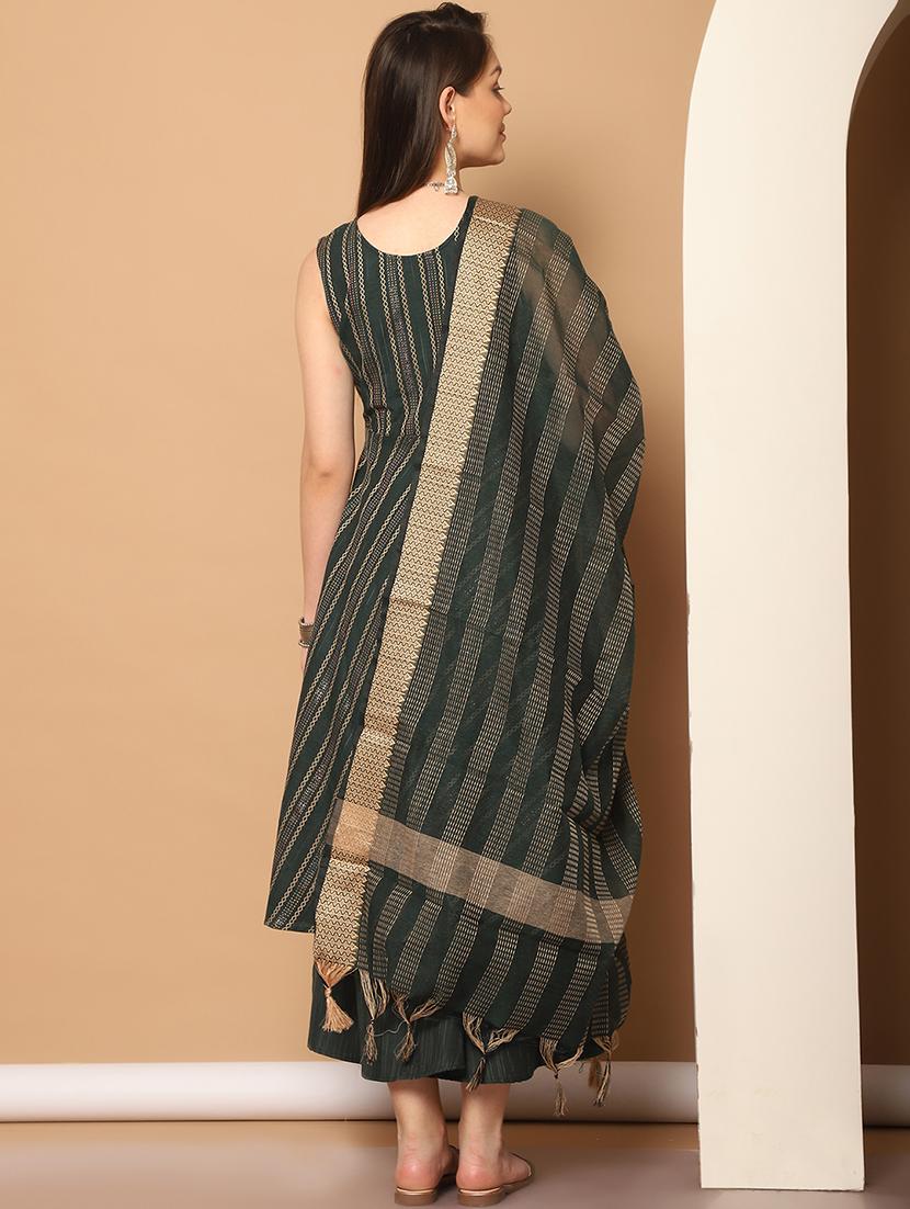 women self design sleeveless kurta palazzo with dupatta set - 21507042 - Standard Image - 2