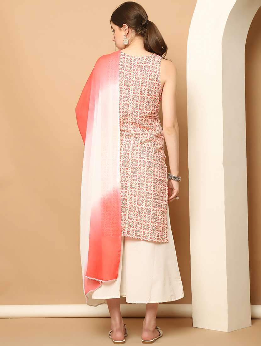 women sleeveless kurta palazzo with dupatta set - 21507062 -  Standard Image - 2