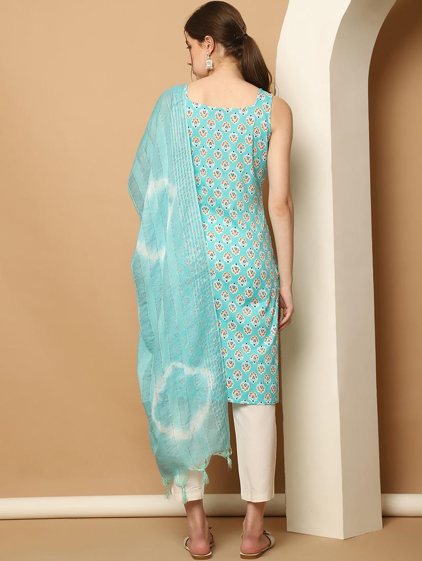 women light blue printed suit set - 21507074 - Standard Image - 2