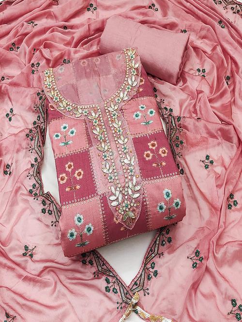 women pink salwar suit unstitched suit - 21507258 - Standard Image - 0