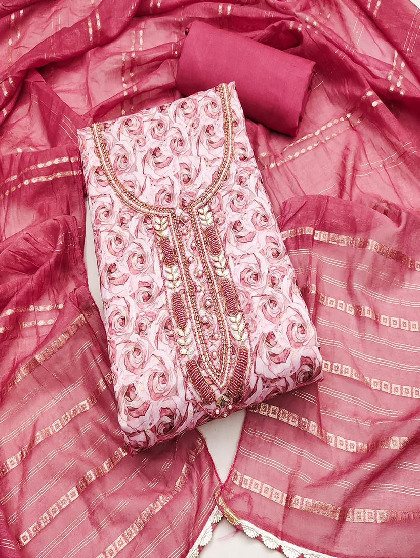 women pink salwar suit unstitched suit - 21507262 - Zoom Image - 0