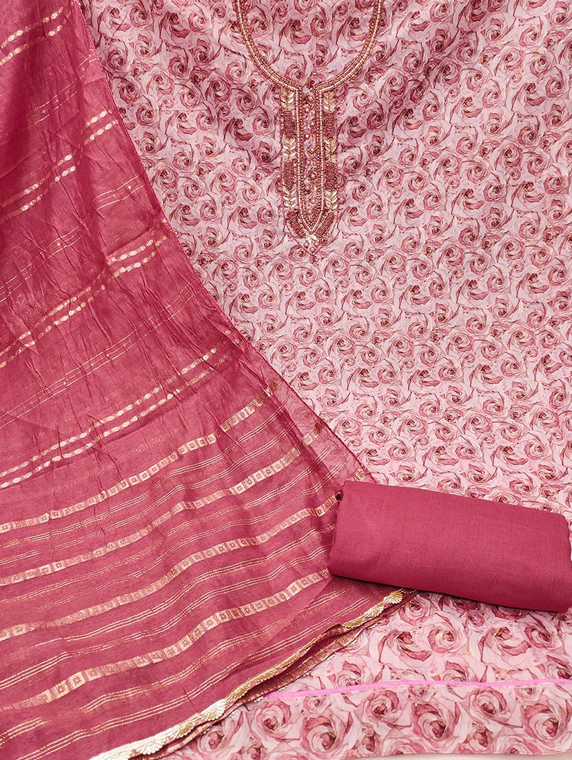 women pink salwar suit unstitched suit - 21507262 - Standard Image - 2
