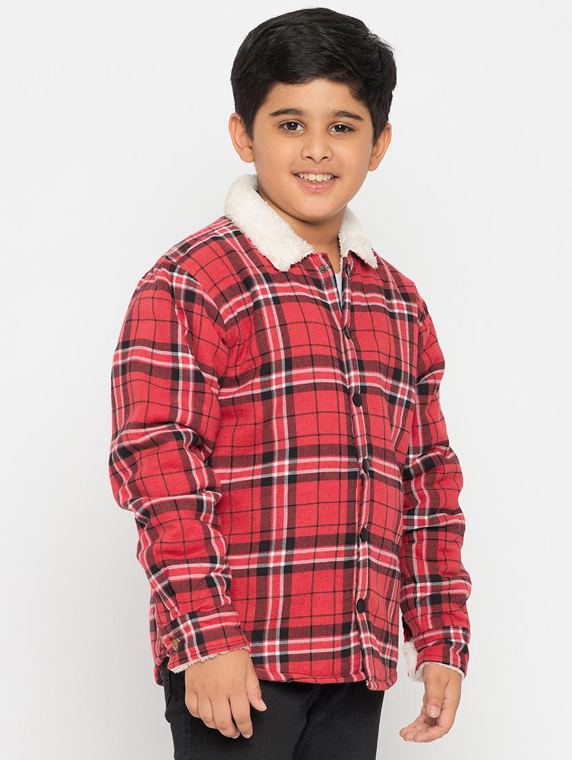 boys long sleeved checkered shacket - 21507407 - Standard Image - 2