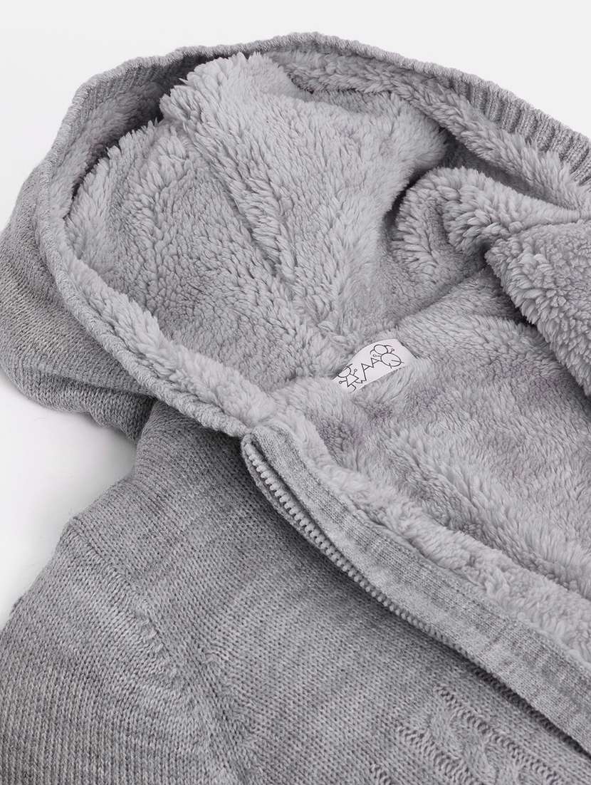 boys hooded self-designed sweater - 21507432 - Standard Image - 2