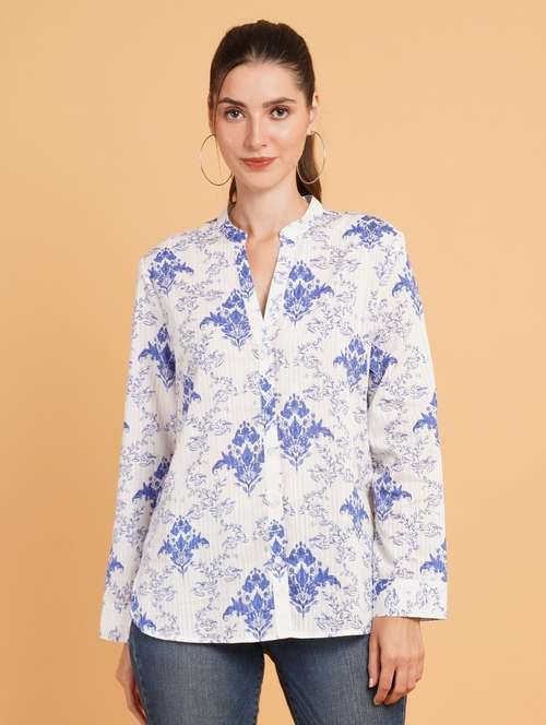 women white cotton regular shirt - 21507501 - Standard Image - 0