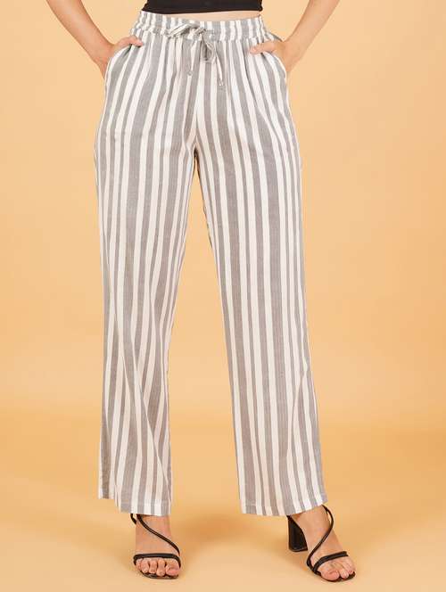women white viscose palazzo - 21507619 - Standard Image - 0