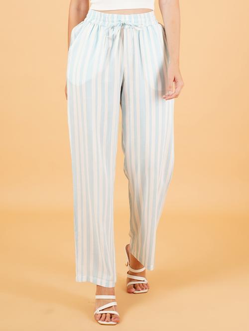 women ankle length stripes printed palazzo - 21507621 - Standard Image - 0