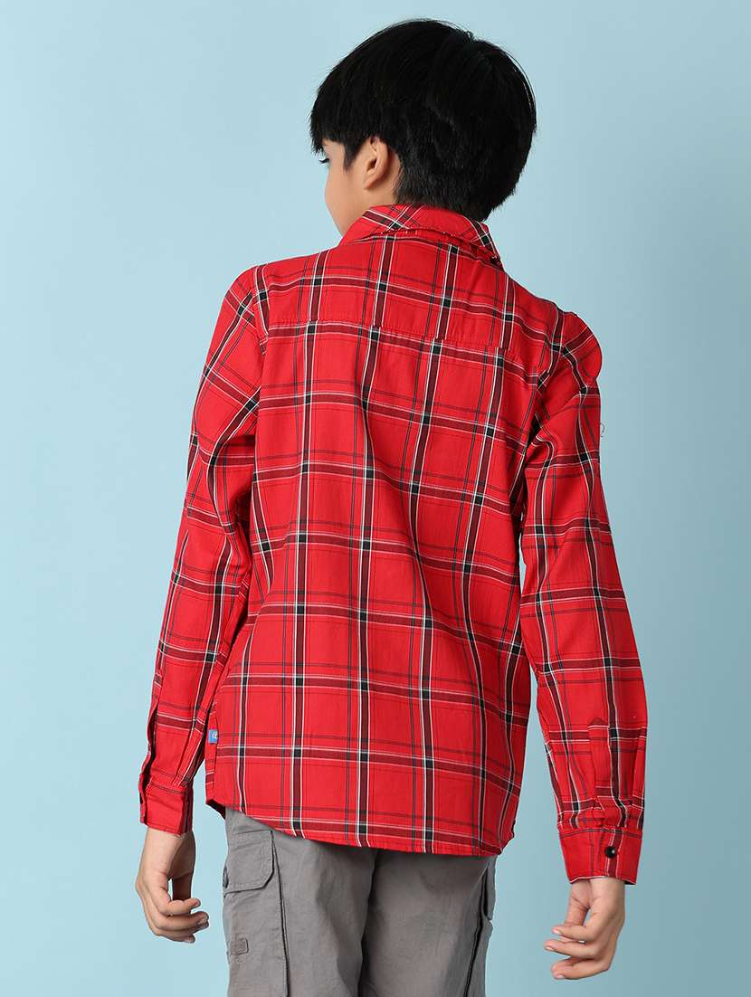 boys checkered long sleeve casual shirt - 21507671 -  Standard Image - 2