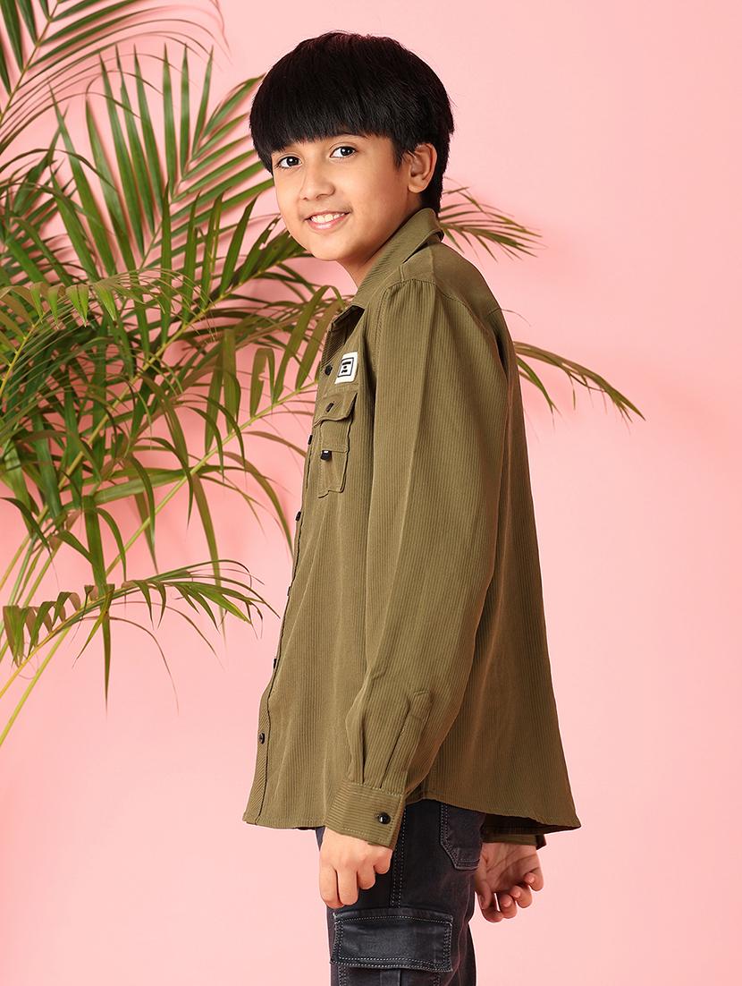 boys solid long sleeve casual shirt - 21507735 - Standard Image - 2