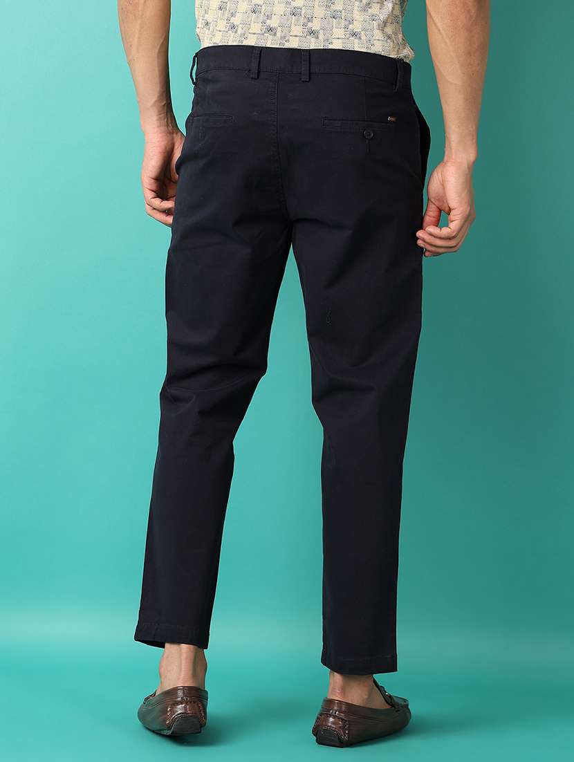 men mid-rise solid chinos casual trouser - 21507772 -  Standard Image - 2
