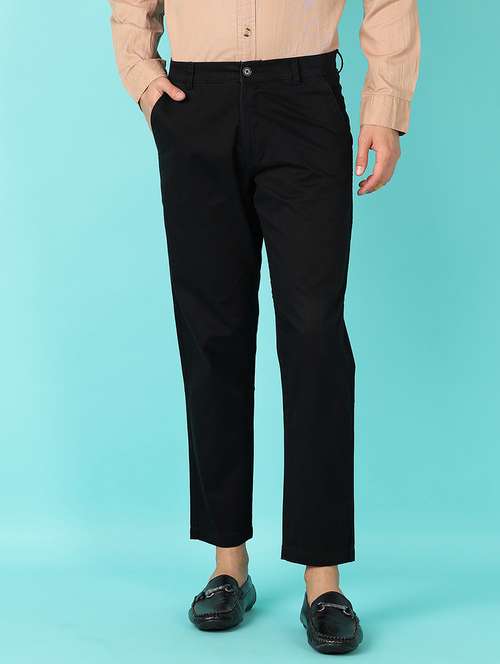 men solid regular fit chinos casual trouser - 21507773 -  Standard Image - 0