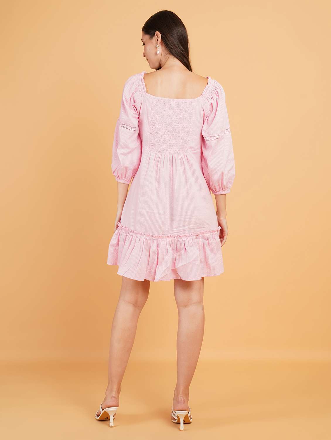 women pink cotton a-line dress - 21508271 -  Standard Image - 2