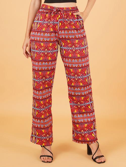 women maroon polyester palazzo - 21508288 -  Standard Image - 0