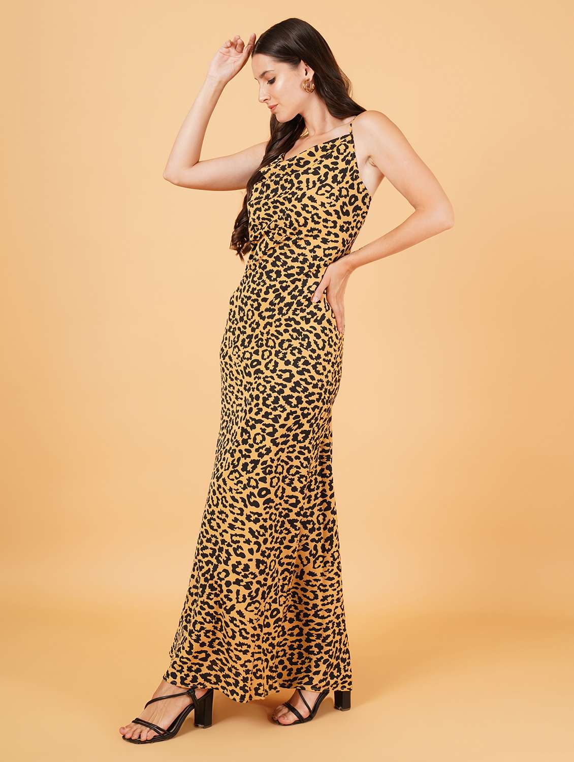 women beige polyester a-line dress - 21508316 -  Standard Image - 2