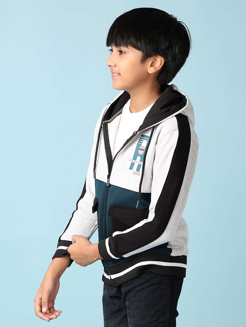 boys white cotton front print sweatshirt - 21508443 -  Standard Image - 2