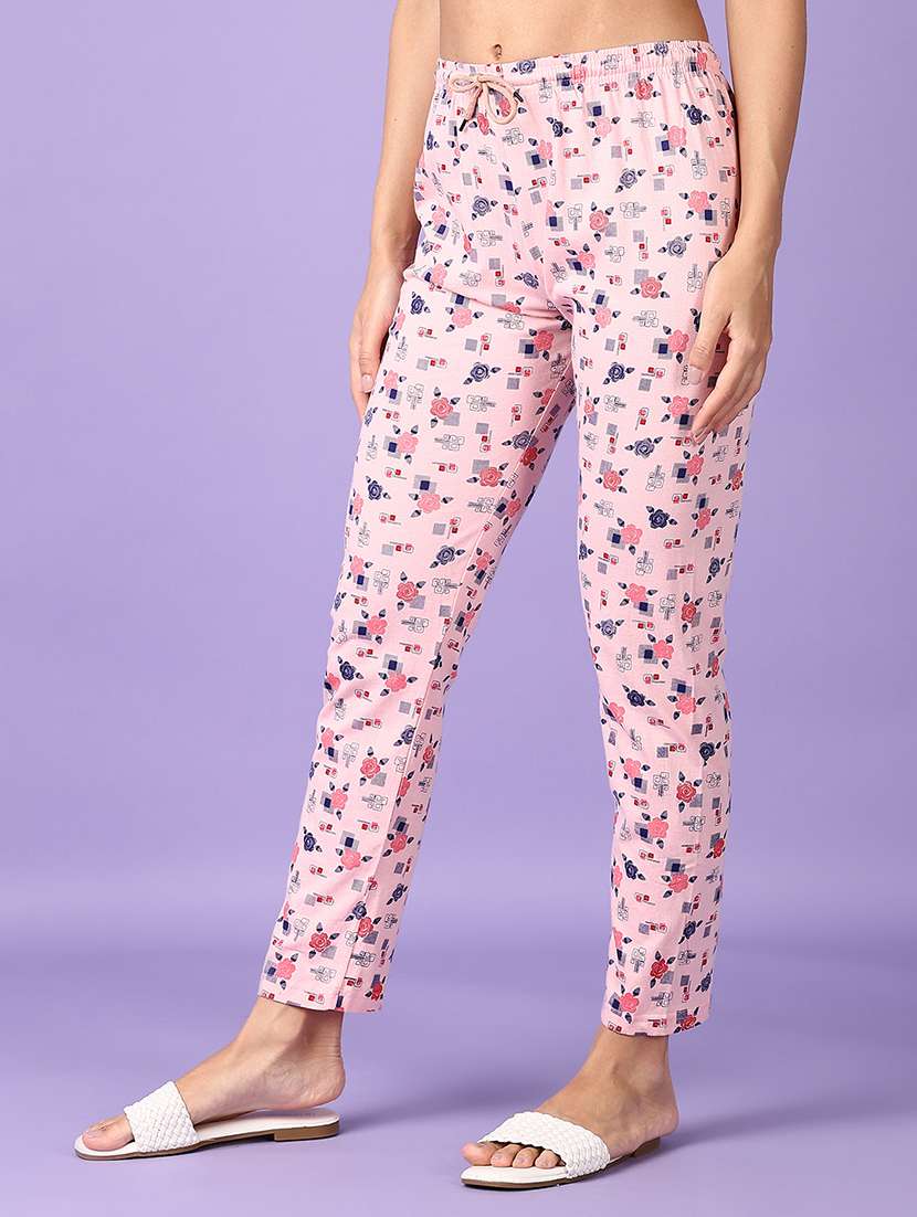 peach printed cotton pajama - 21508456 -  Standard Image - 2