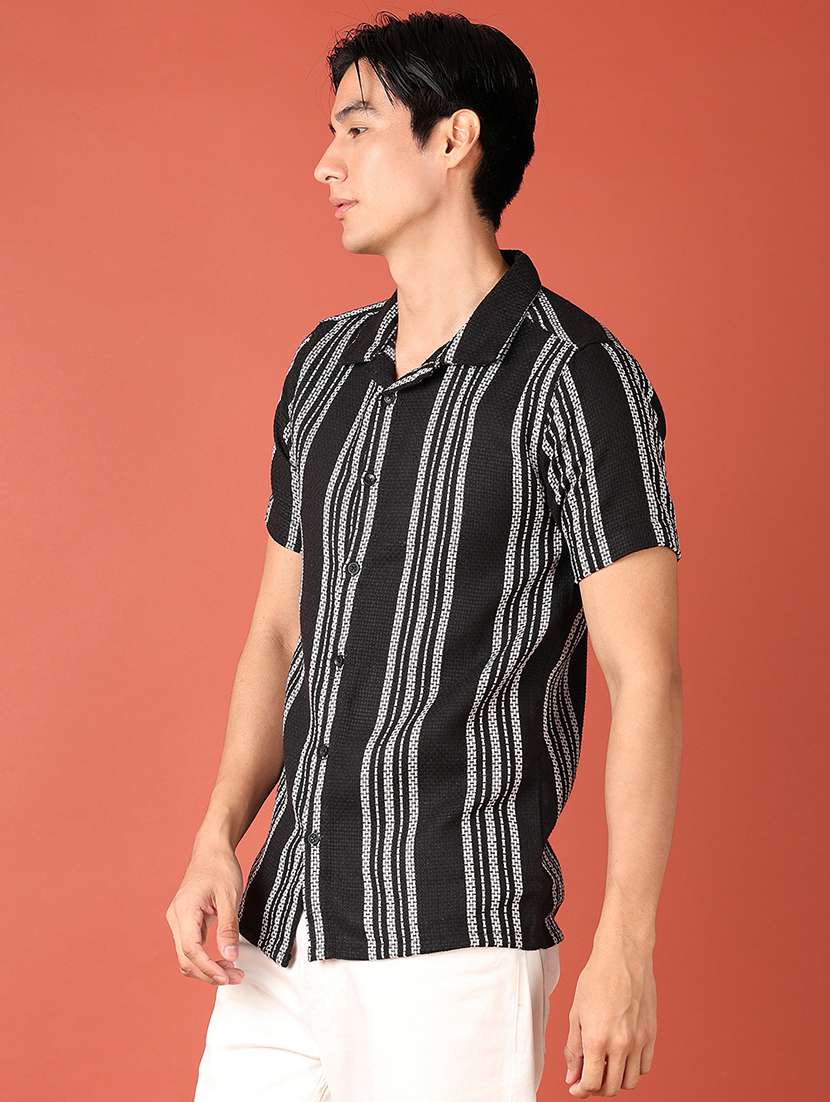 men collared textured regular fit casual shirt - 21508506 -  Standard Image - 2