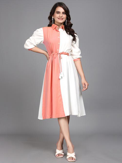 women white cotton a-line dress - 21508675 - Standard Image - 0