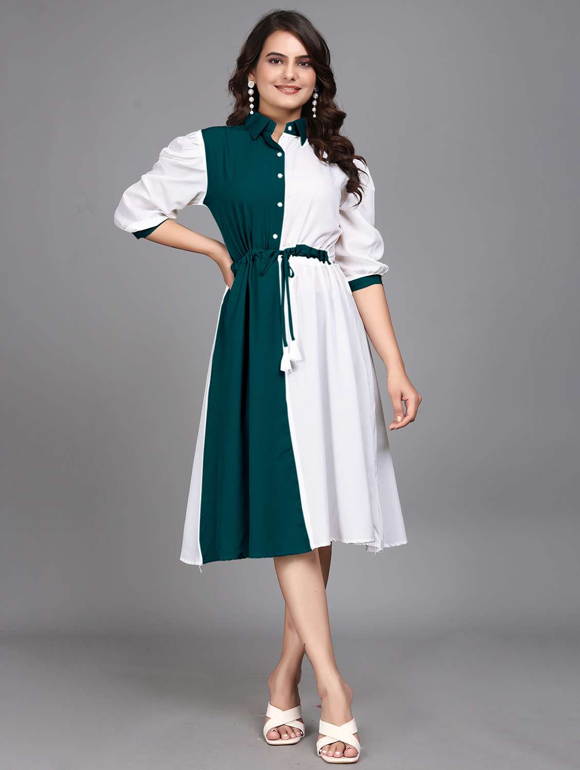 women white cotton a-line dress