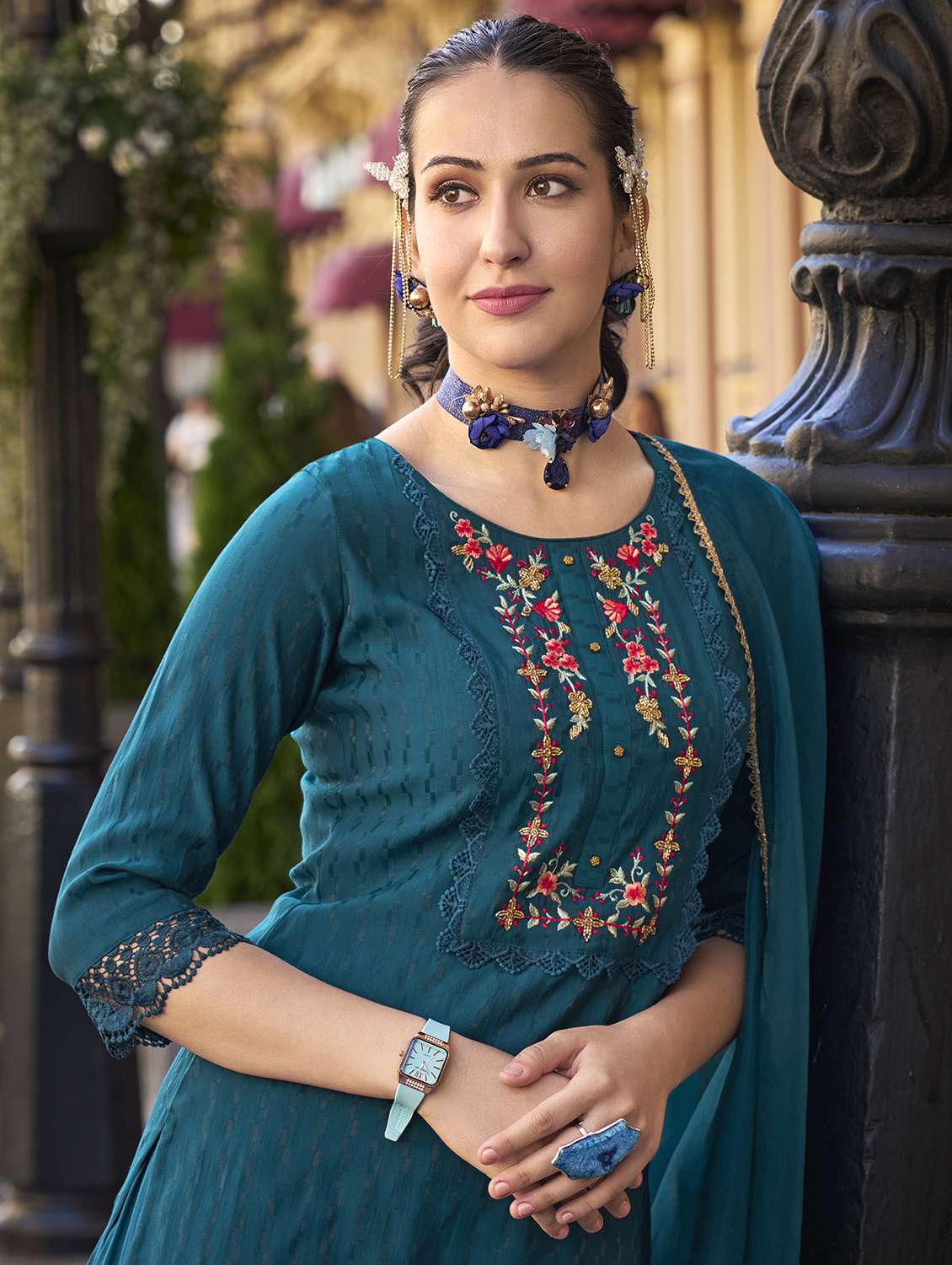 women embroidered kurta salwar set with dupatta - 21508920 -  Standard Image - 2