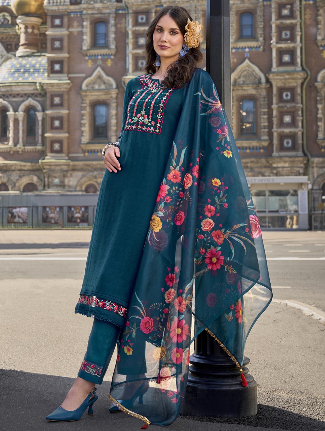 women embroidered kurta pant set with dupatta - 21508921 - Standard Image - 2