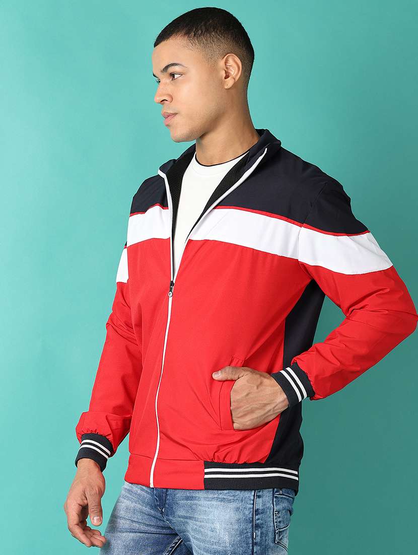 men long sleeves color block bomber jacket - 21508989 -  Standard Image - 2