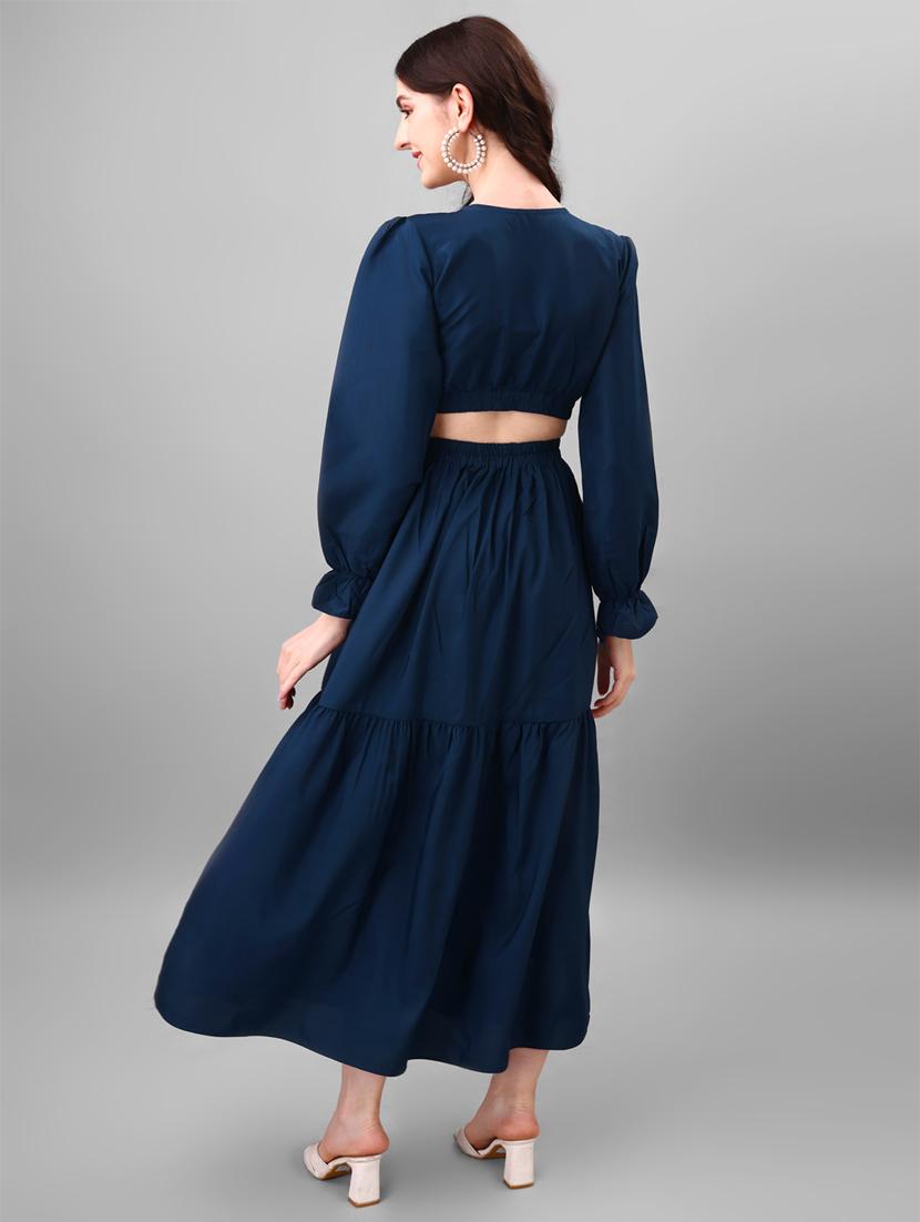 omen navy blue polyester a-line dress - 21509436 - Standard Image - 2
