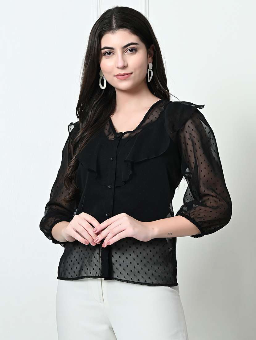 women black polyester regular top - 21509696 - Zoom Image - 0