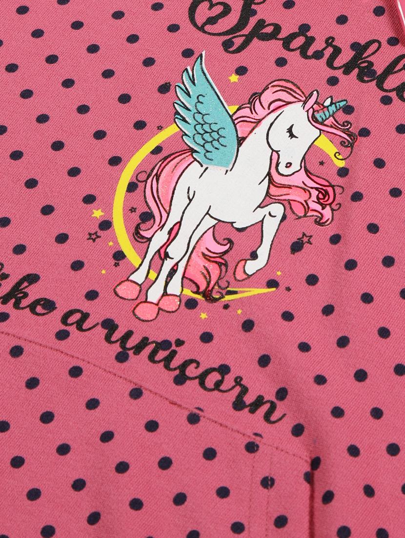 girls pink cotton all over print sweatshirt - 21509935 - Standard Image - 2