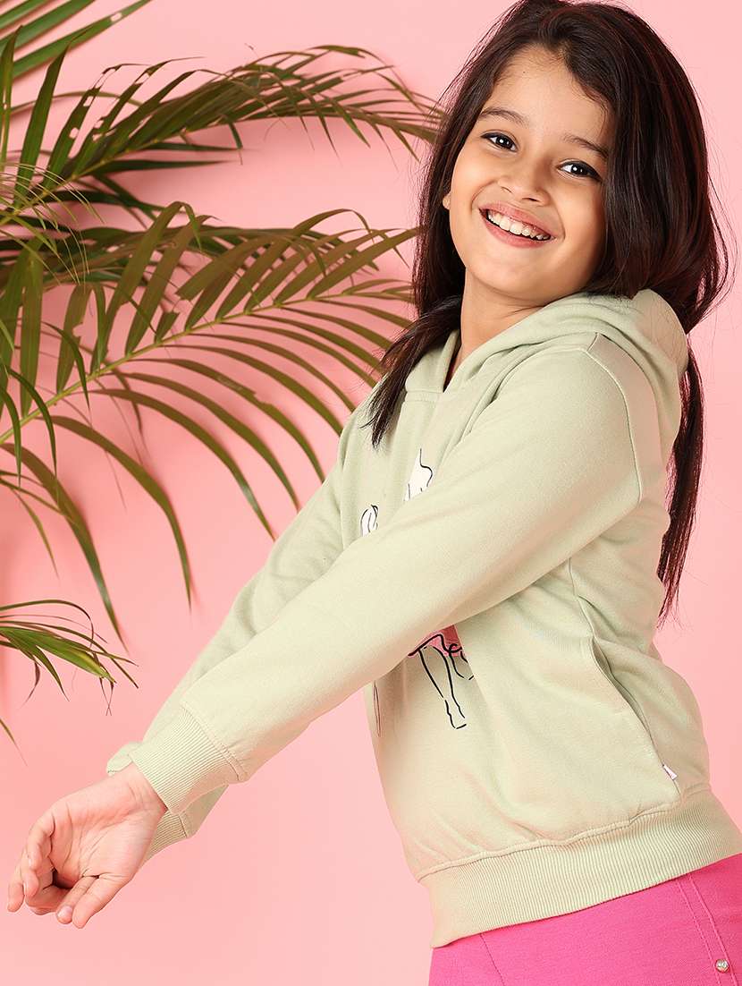 girls printed long sleeve hooded sweatshirt - 21509964 -  Standard Image - 2