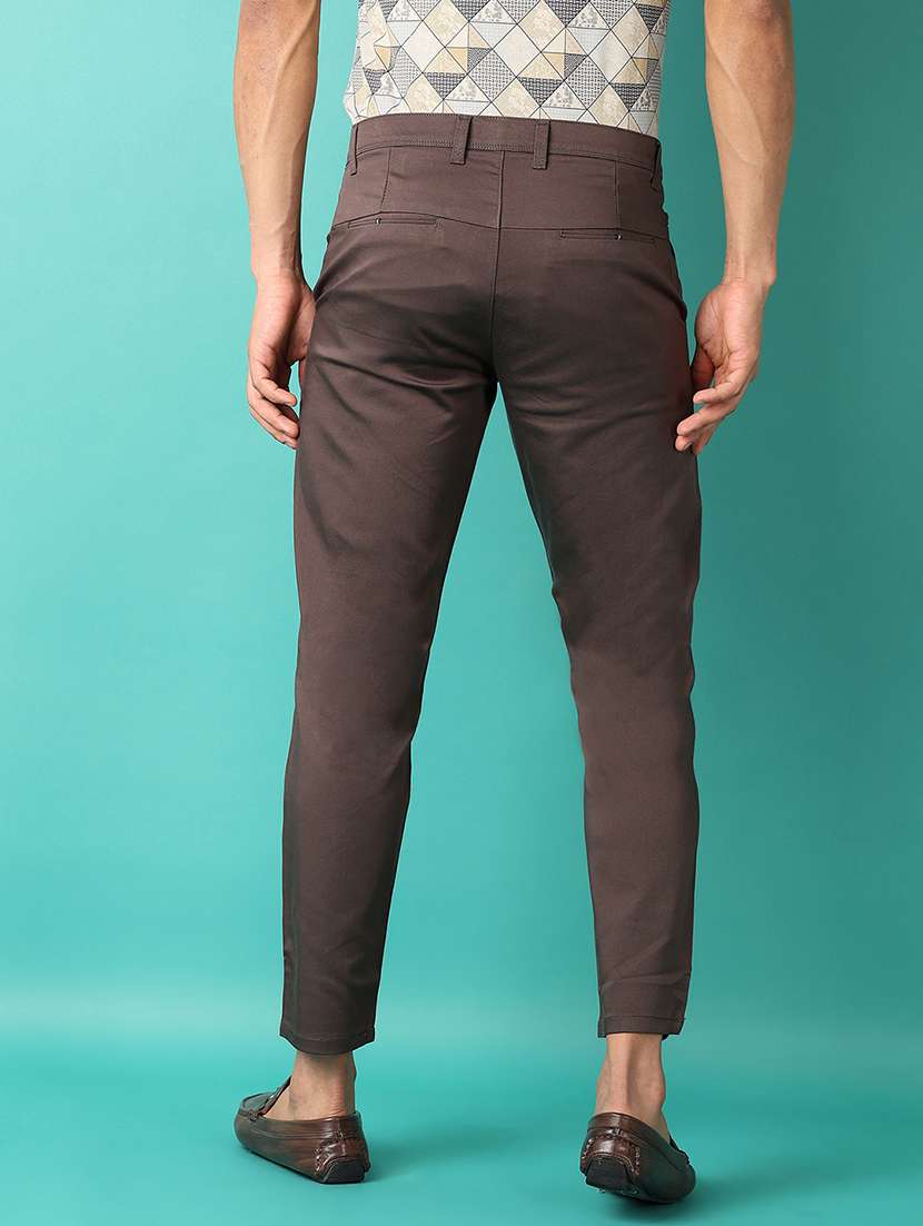 men mid-rise solid chinos casual trouser - 21509981 -  Standard Image - 2