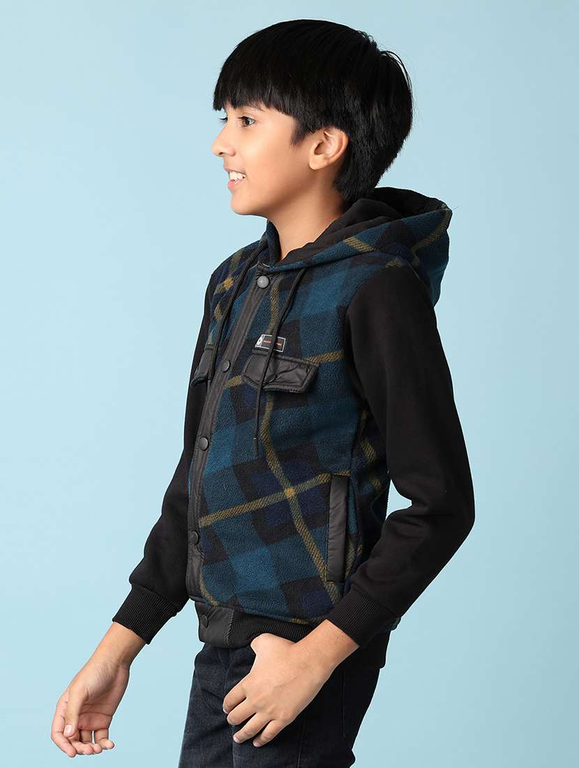 boys checkered long sleeve zipper sweatshirt - 21510009 -  Standard Image - 2