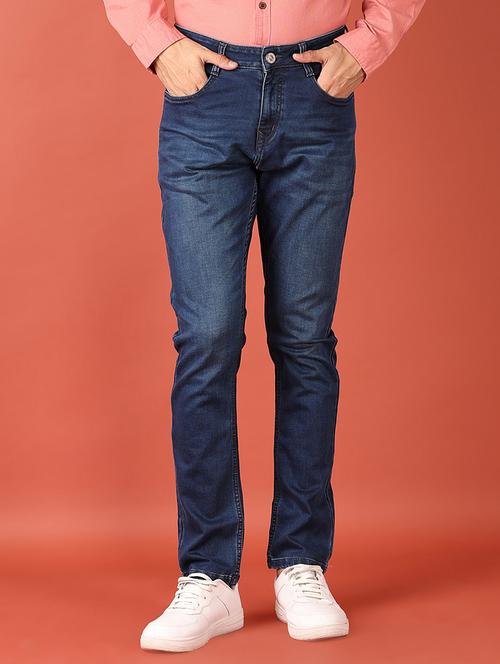 men solid mid rise slim fit jean - 21510040 - Standard Image - 0