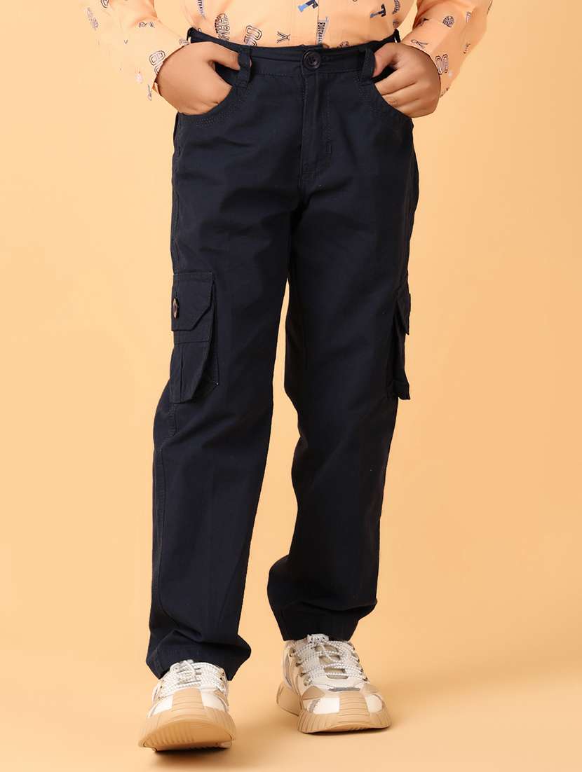 boys solid mid rise cargo - 21510103 -  Standard Image - 2