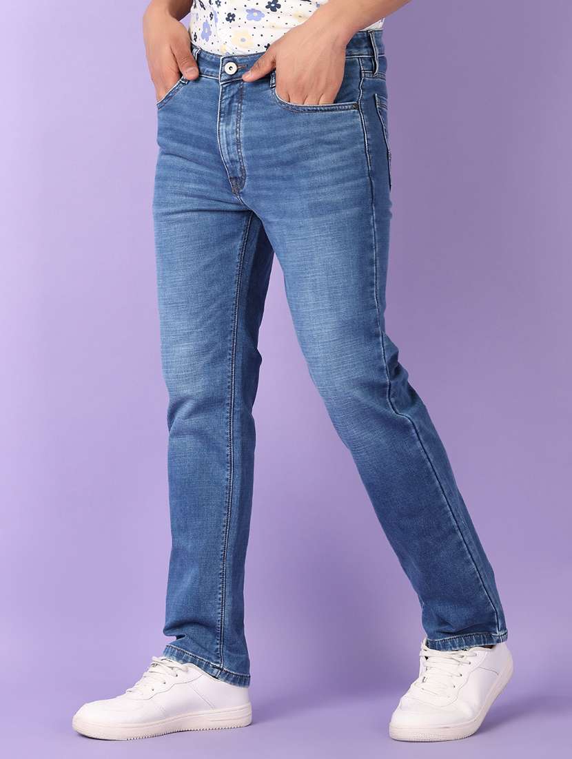 men solid mid rise straight fit jean - 21510133 -  Standard Image - 2