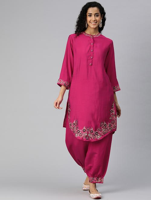 women magenta kurta salwar set - 21510346 - Standard Image - 0