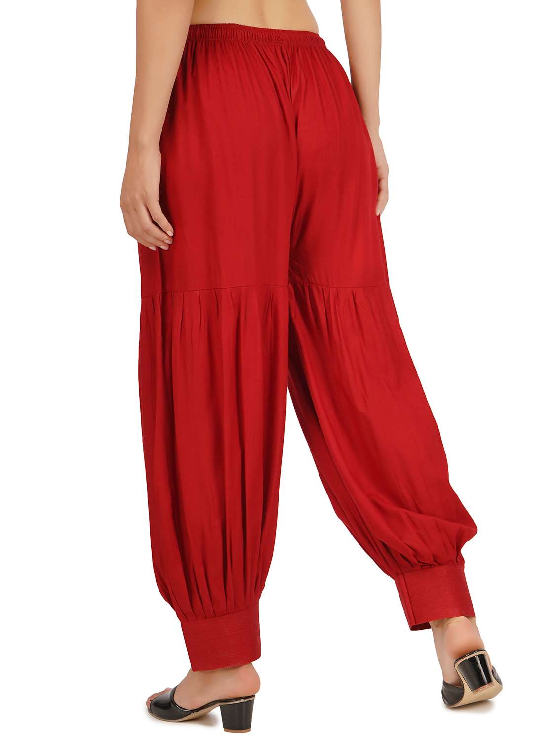  women maroon rayon harem salwar - 21510381 -  Standard Image - 2