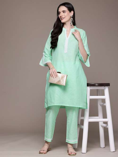 women sea green co-ord set