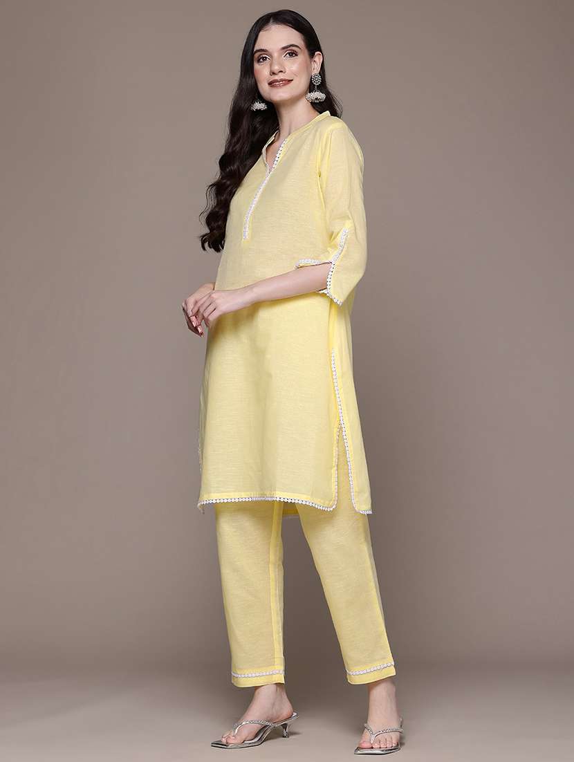 women yellow co-ord set - 21510411 -  Standard Image - 2