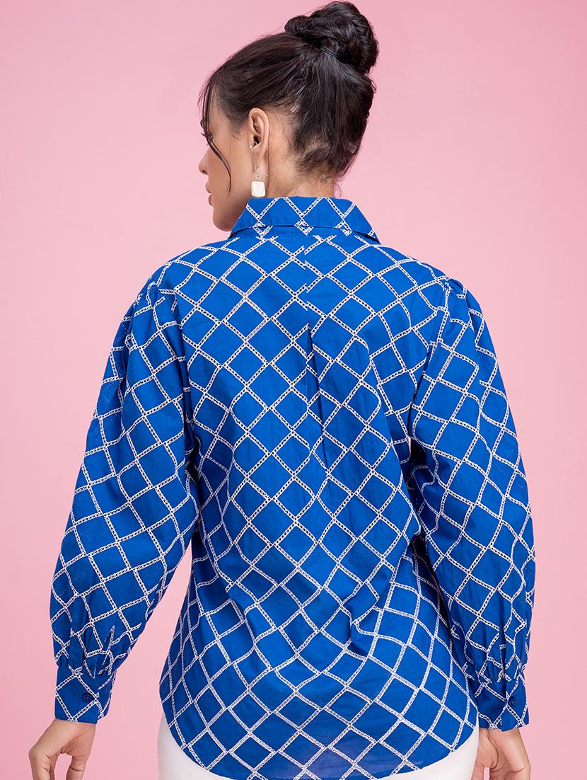 women shirt collar self-designed oversized shirt - 21510494 - Standard Image - 2