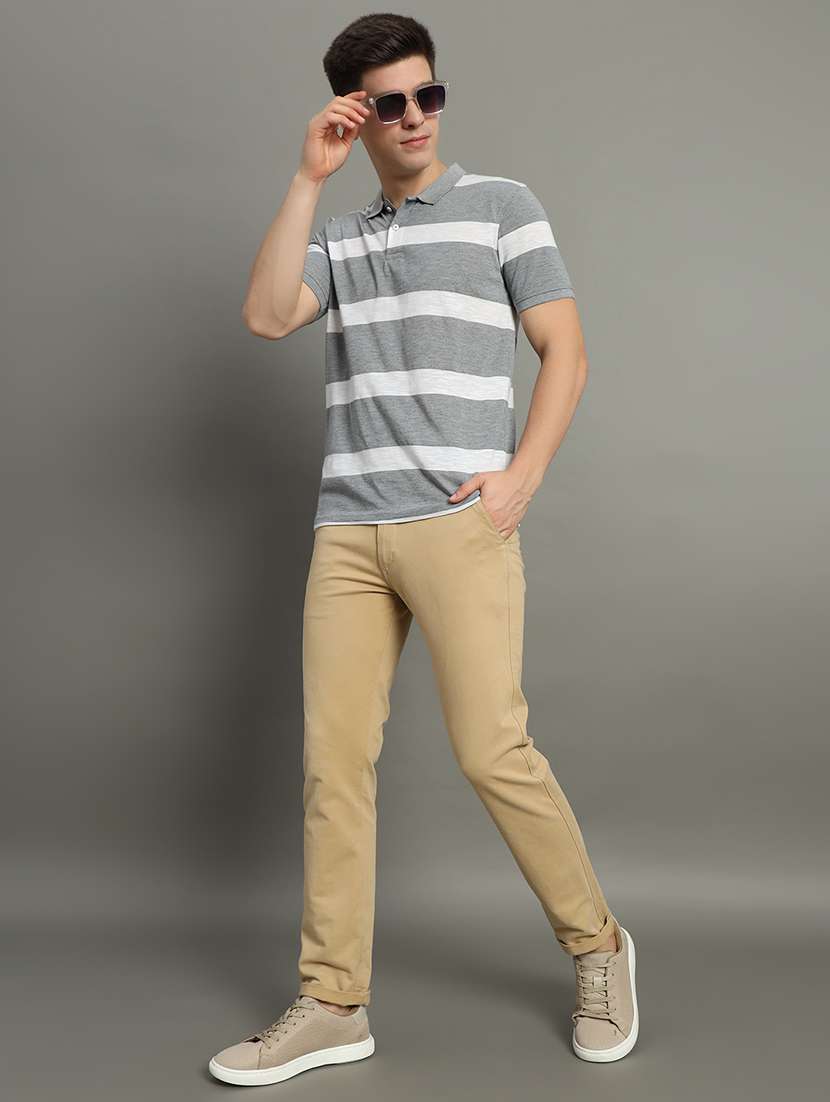 men stripes polo neck t-shirts - 21510526 -  Standard Image - 2